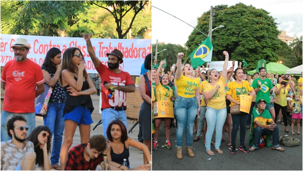 Manifestantes V O S Ruas Em Goi Nia Contra E A Favor Do Impeachment