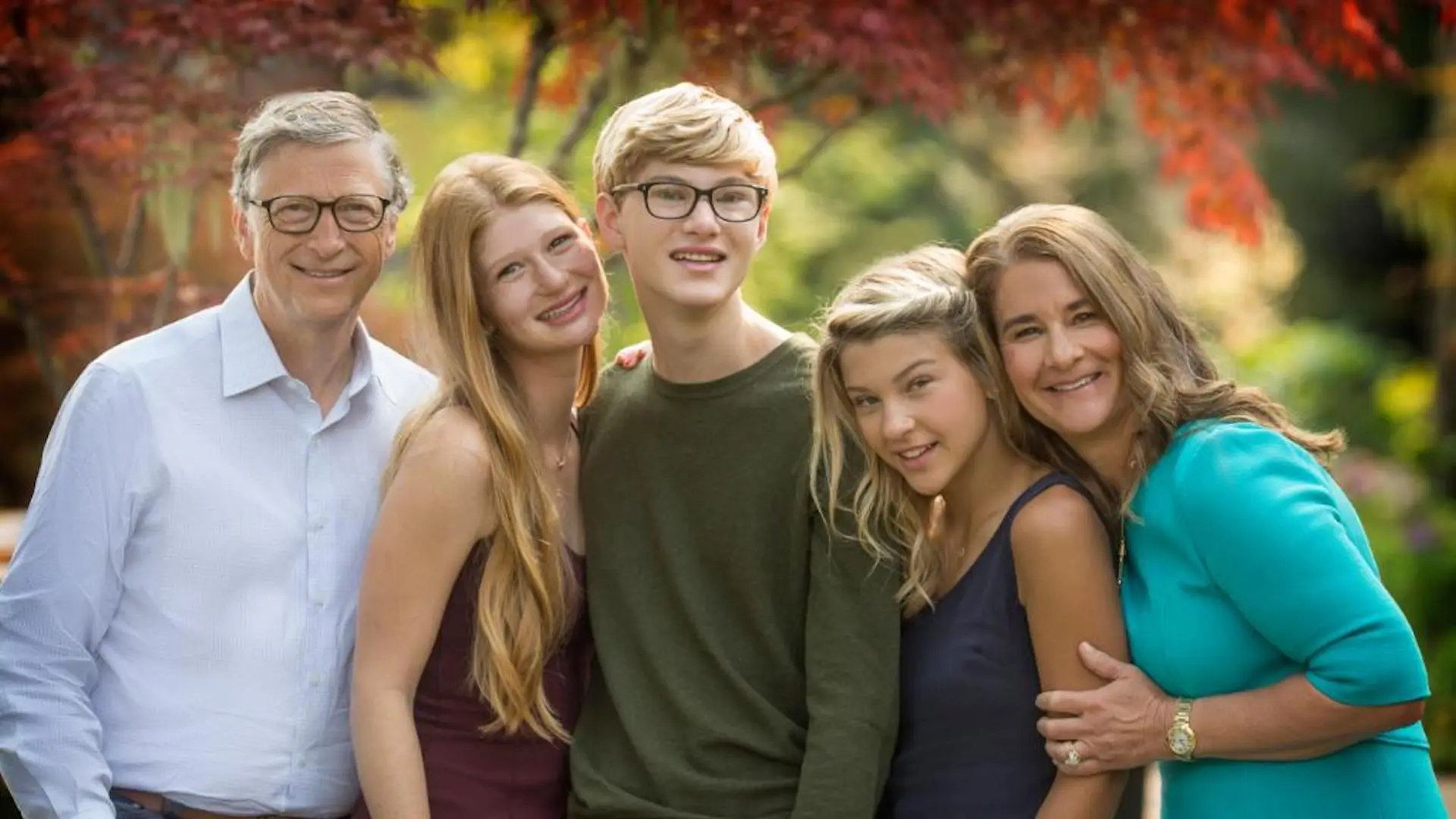 Bill Gates, a ex-mulher Melinda French e os três filhos: Jennifer, Rory e Phoebe - Foto: Divulgação/Redes sociais