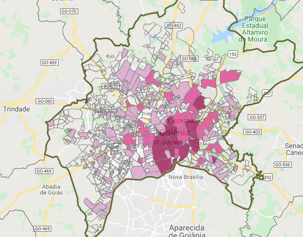 Mapa Mostra Que Covid Avan A De Bairros Nobres Para Periferia De Goi Nia Jornal Op O