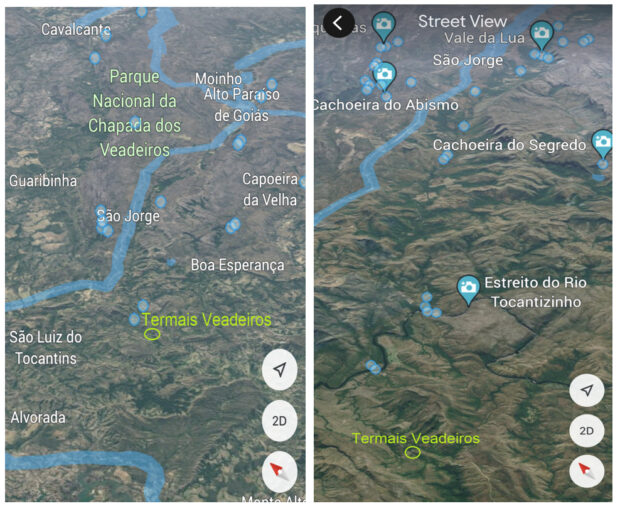 Localização do poço na Chapada dos Veadeiros | Imagem: divulgação